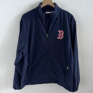 MLB Boston Red Sox Genuine Merchandise Navy Blue Front Zip Fleece Sweatshirt M